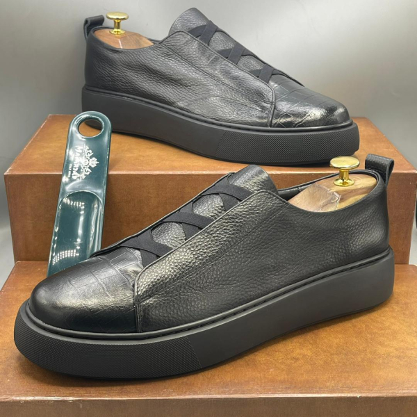 Chaussures slip-on en Cuir Noir 