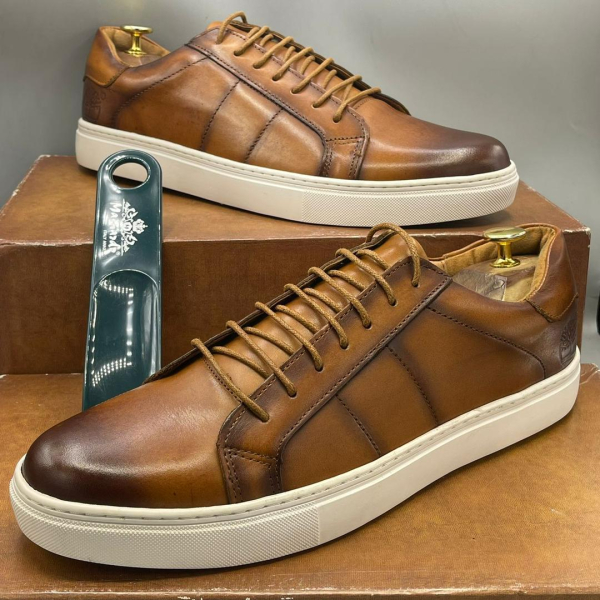 Sneakers en Cuir Marron