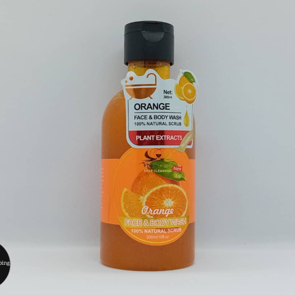 Gel Douche Visage & Corps 100% Gommage Naturel à l'Orange